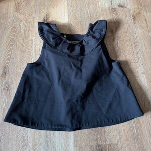 Tibi Black Ruffle Crop‎ Top Size 4